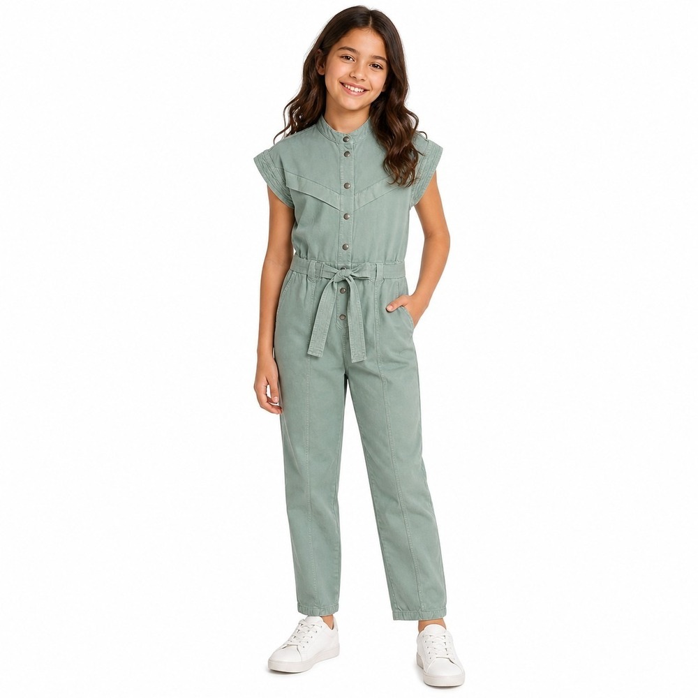 INDEE Jupiter Jumpsuit Eden Green‎ Girls Size 12 Cotton NWT Boutique Chic